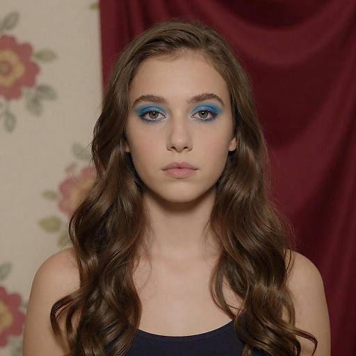 Young Woman Portrait with Floral Background