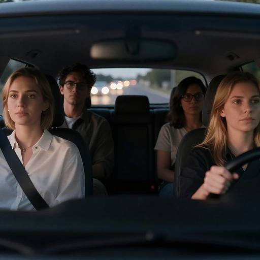 Nighttime Car Ride with Friends