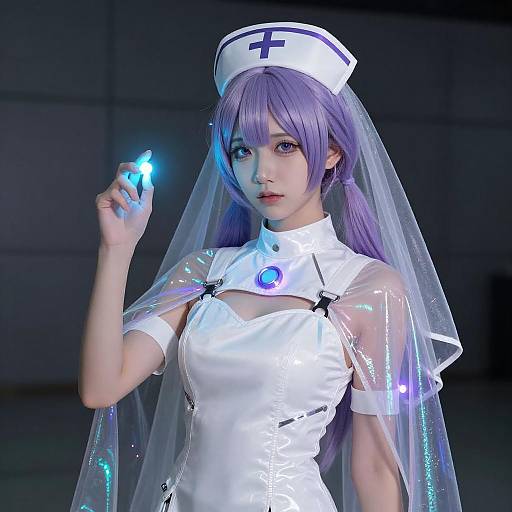 Futuristic Nurse with Lavender Hair