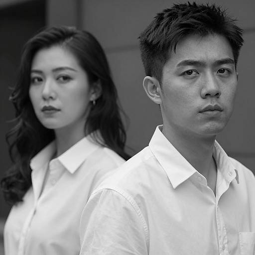 Intense Black and White Couple Portrait