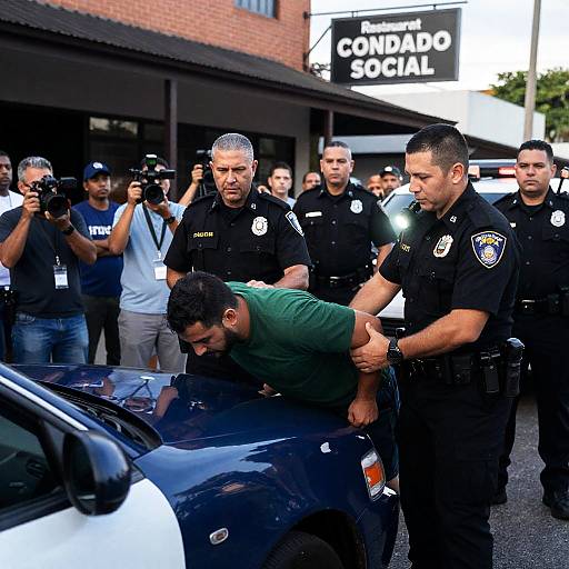 Dramatic Street Arrest Scene with Police