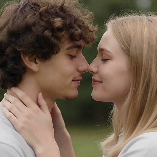 Tender Moment Between Young Couple