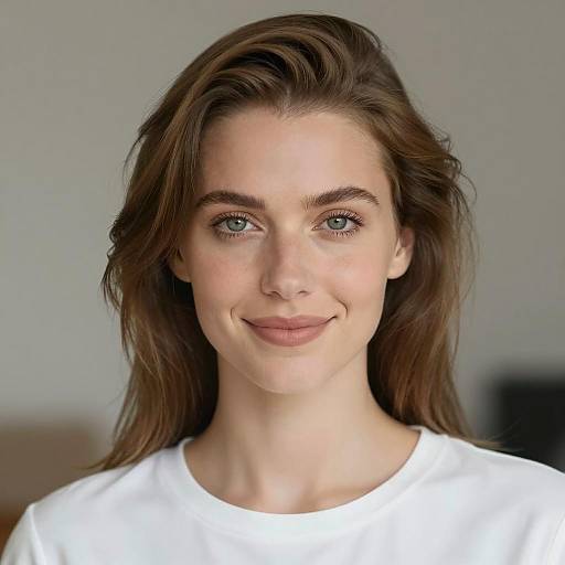 Portrait of a Smiling Woman in Blurry Background