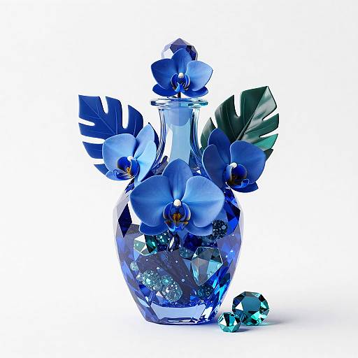 Contemporary Sapphire Crystal Still-Life