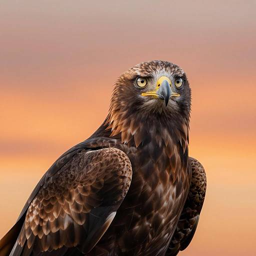 Vibrant Eagle Portrait with Mountain Reflection