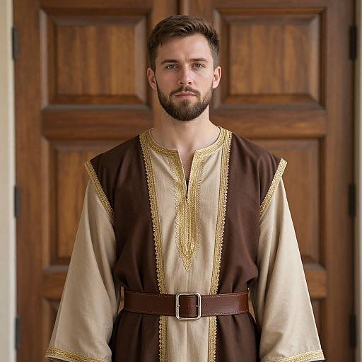 Bearded Man in Embroidered Robe