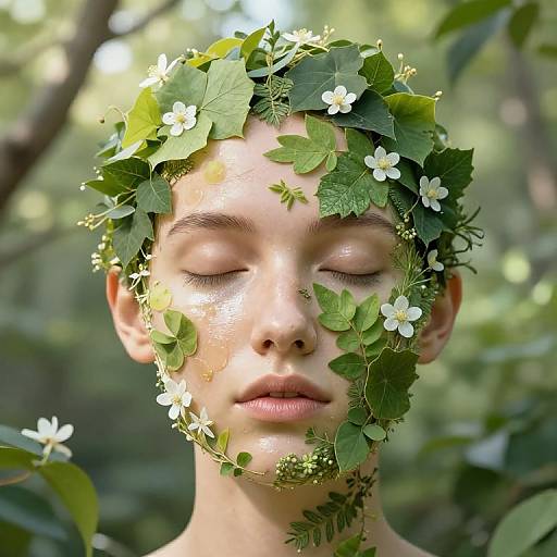 Healing Face Composed of Nature