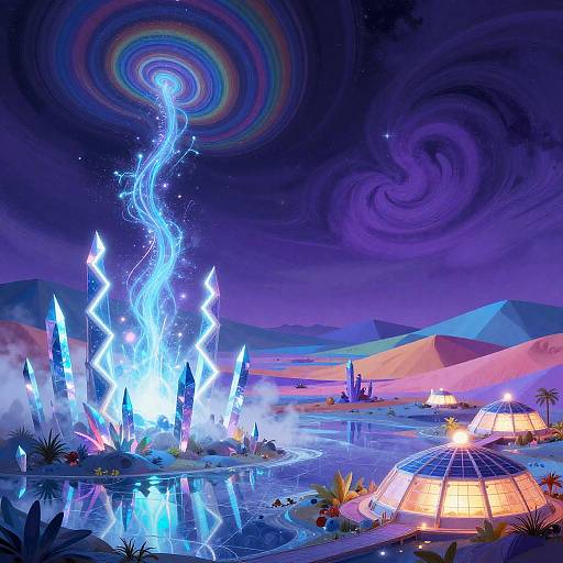 Surreal Dreamscape with Neon Spires