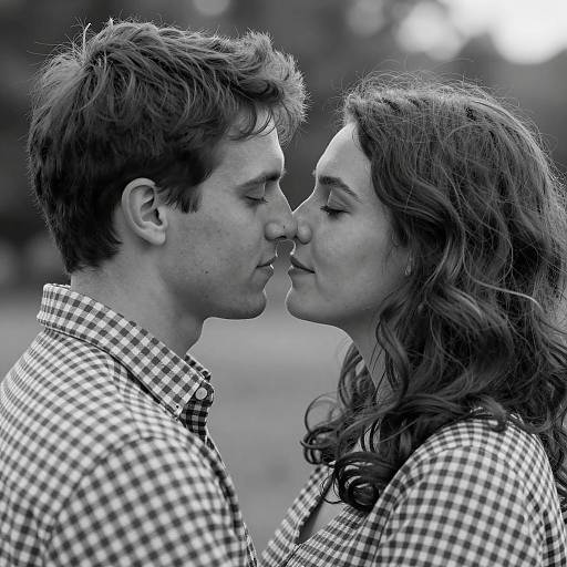 Intimate Black-and-White Embrace