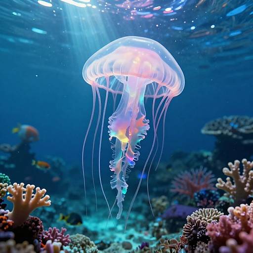 Celestial Jellyfish Illuminates Underwater Realm