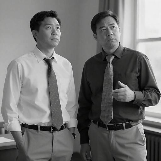 Classic Monochrome Photograph of Two Men