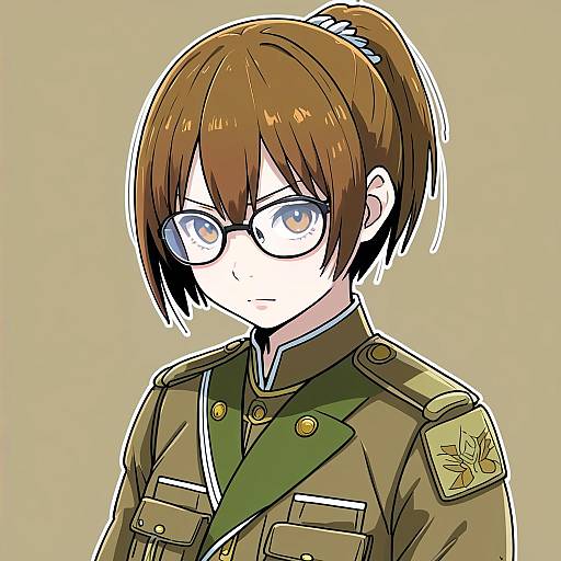 Illustration of Hange zoe, shingeki no kyojin in the style of Parororo