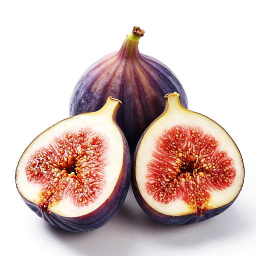 Close-Up of Ripe Figs on White