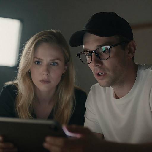 Surprised Couple in Dim Lighting