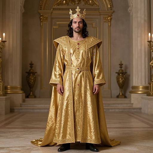 Golden Robed King in Grand Hall