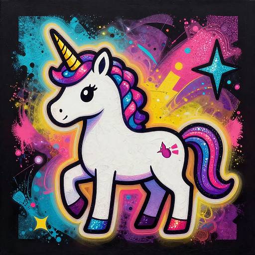 Grunge Gothic Unicorn Art
