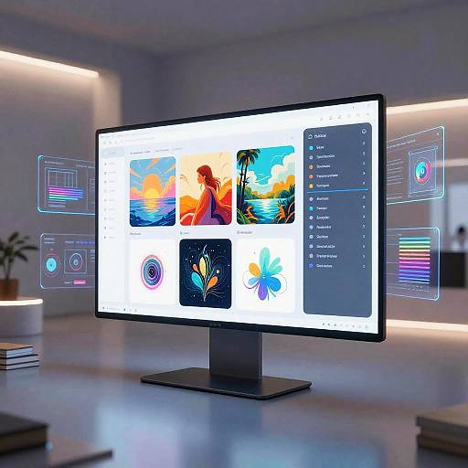AI Art Generator Interface on Desktop Monitor