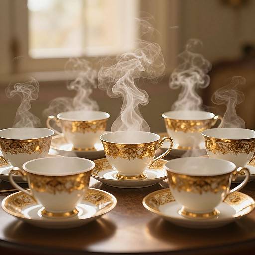 Golden-Hour Vintage Teacup Elegance