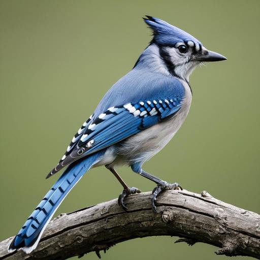 Detailed Blue Jay on Branch
