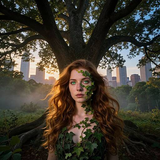 Double Exposure Portrait: Nature and City