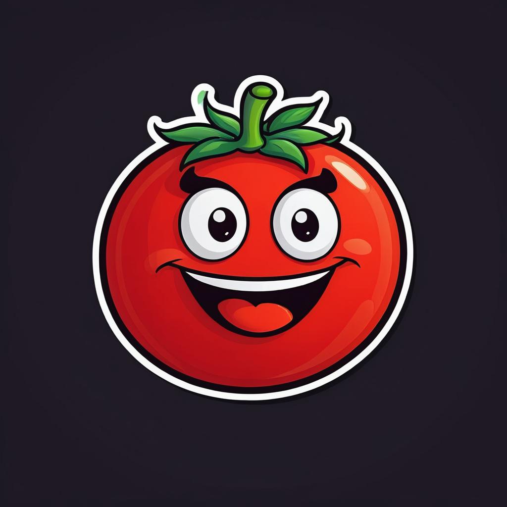 Cheerful Tomato Character Logo Design