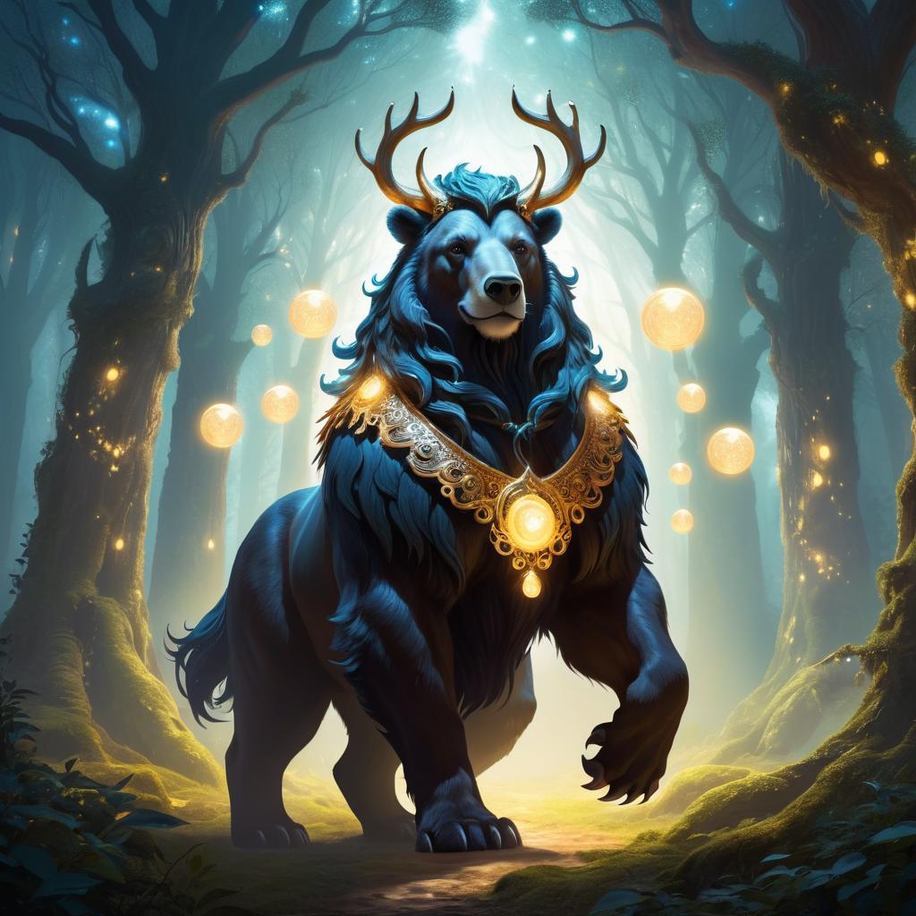 Fearsome Centaur-Bear in Enchanted Grove