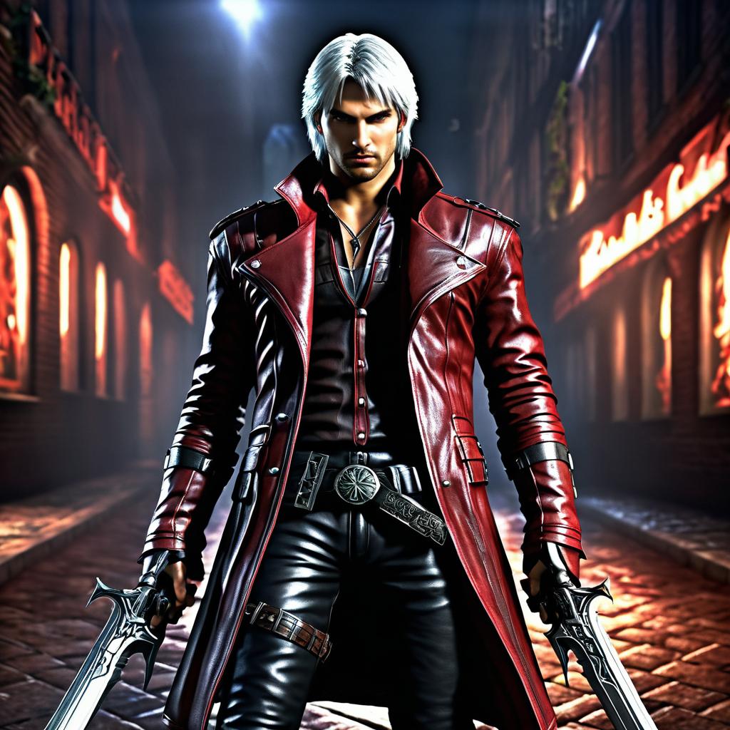 Photorealistic Portrait of Dante from Devil May Cry