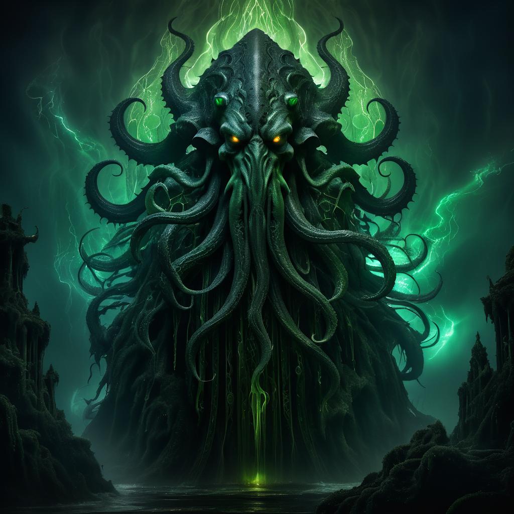 Atmospheric Cthulhu Portrait in Dark Fantasy