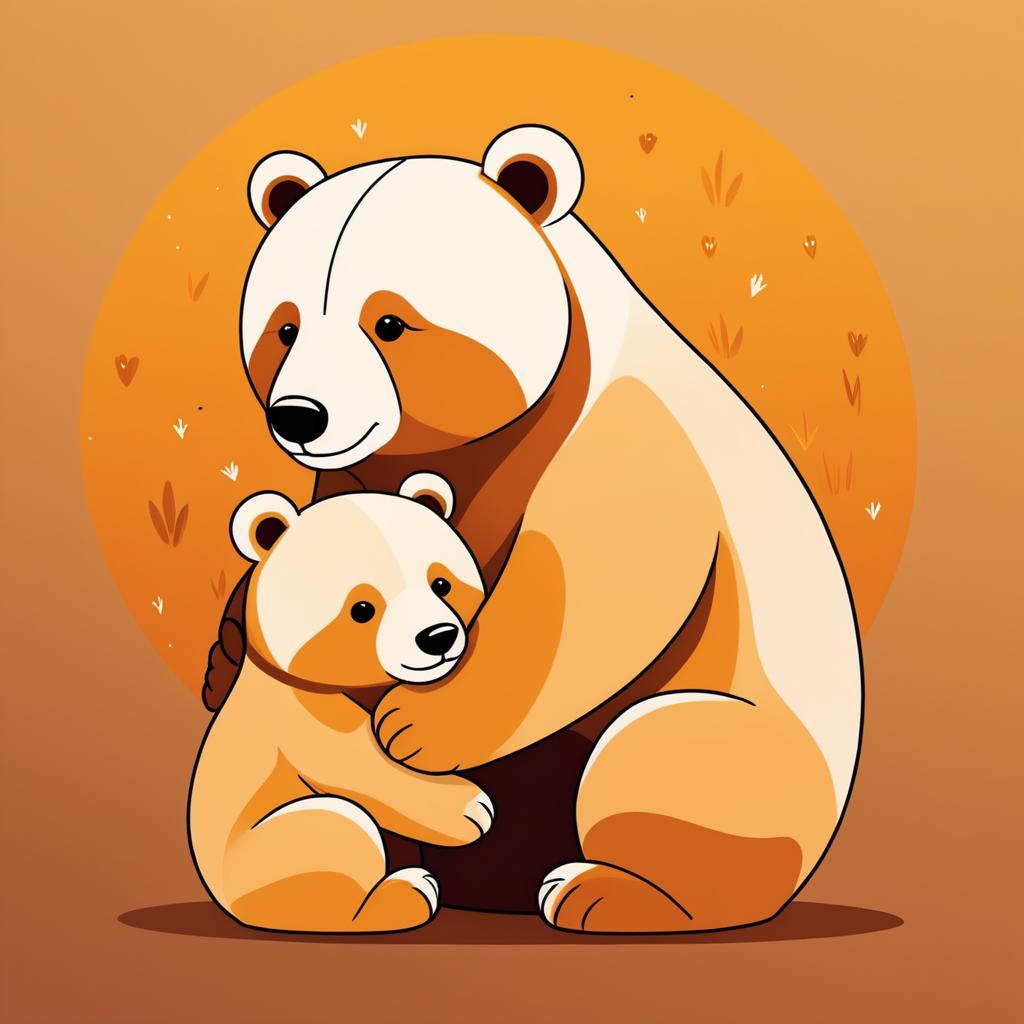 Heartwarming Bear and Cub Embrace