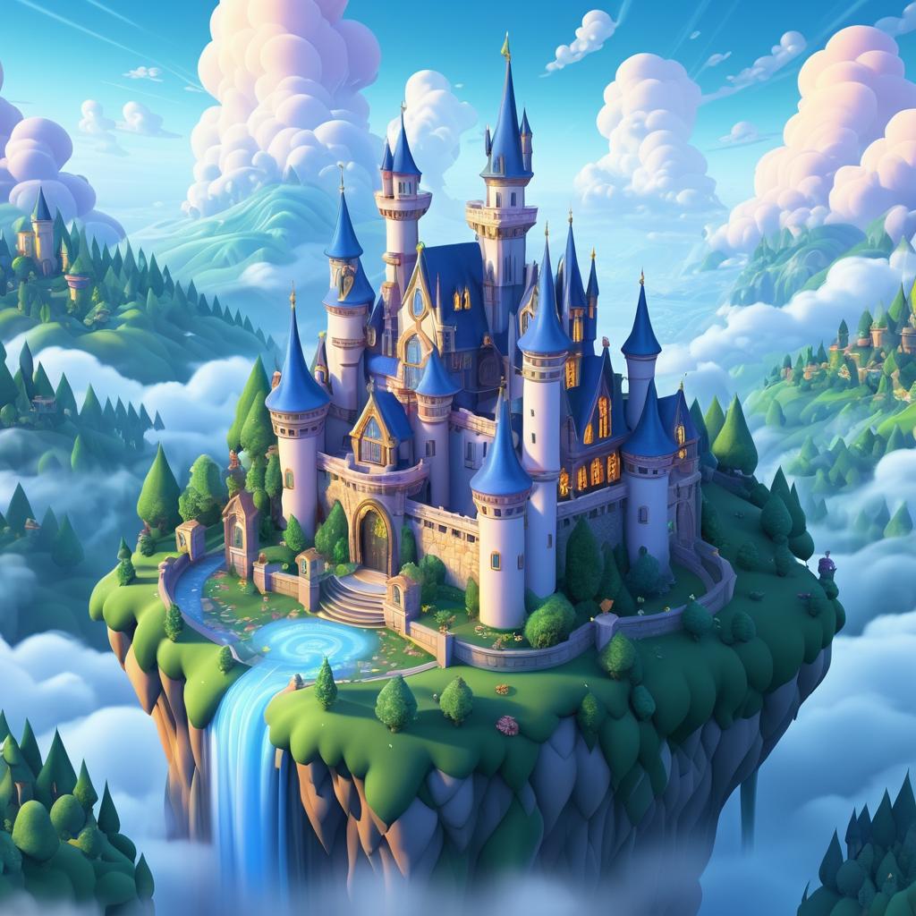 Enchanting Isometric Castle in the Clouds