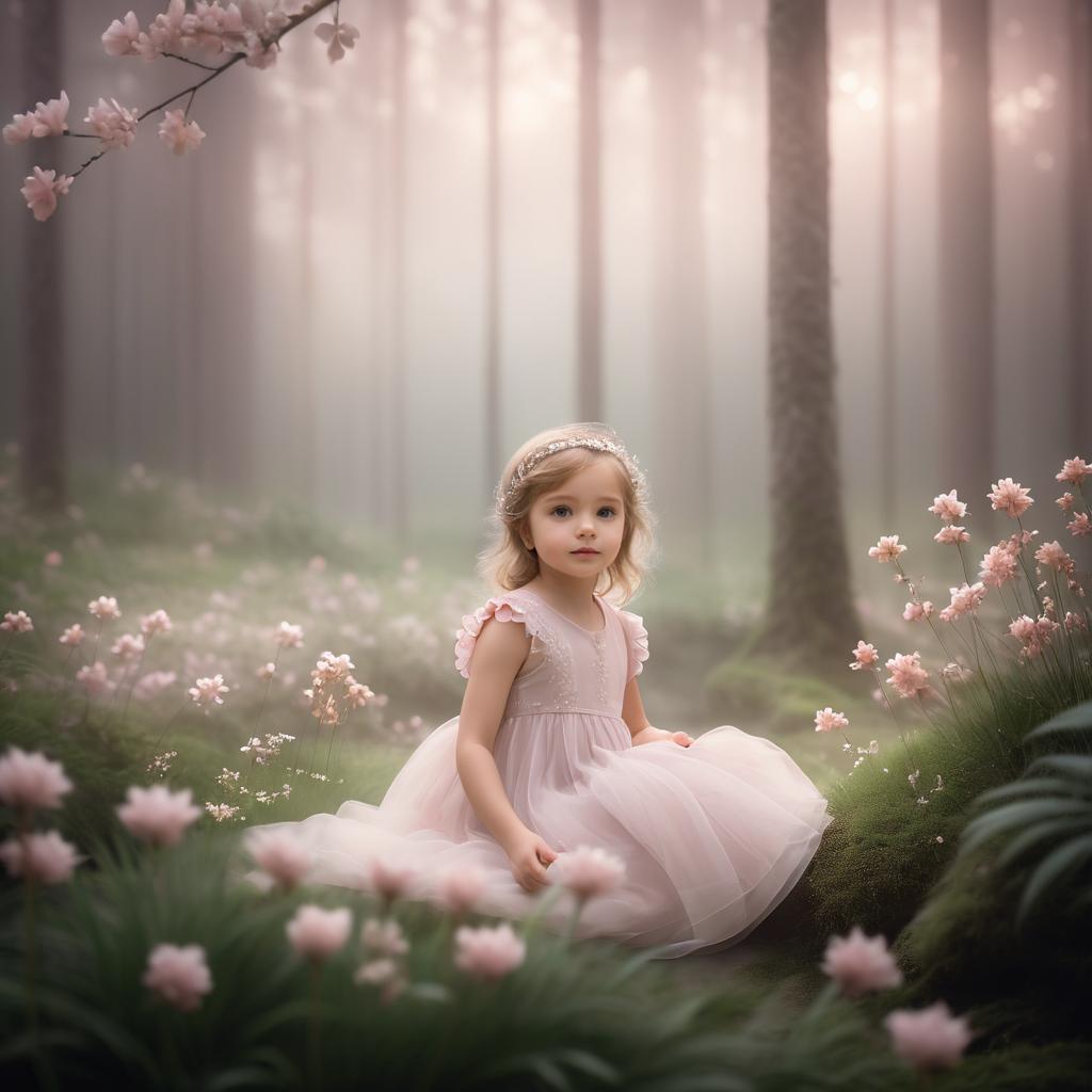 Dreamlike Child in Serene Forest