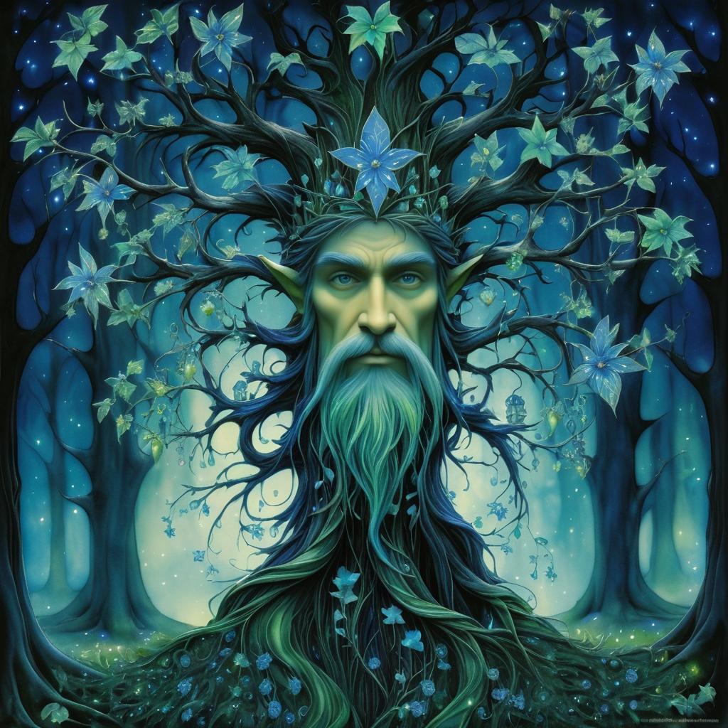 Whimsical Forest: Tree and Mystic Elf