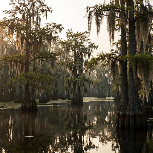 Serene Louisiana Bayou Cypress Trees