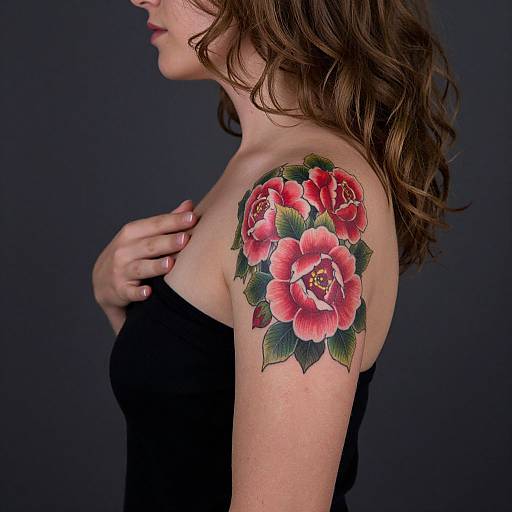 Woman with Floral Tattoo Portrait