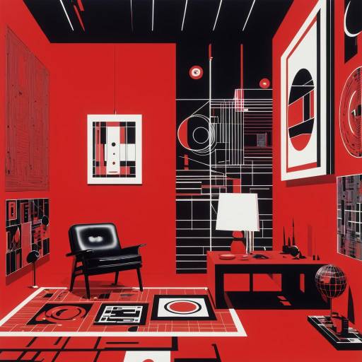 Biopunk Medieval Portrait in Red Room