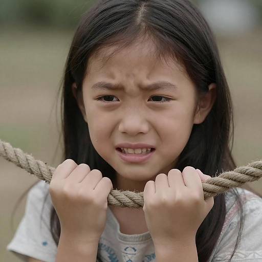 Emotional Portrait of an Asian Girl