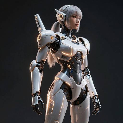 Glowing Mecha Girl Portrait