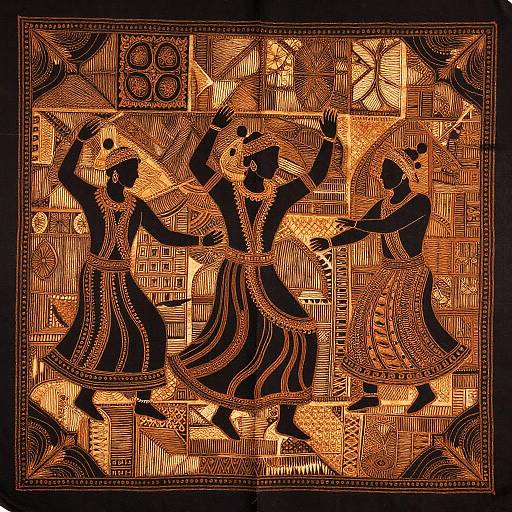Surreal Tribal Dance Batik Art