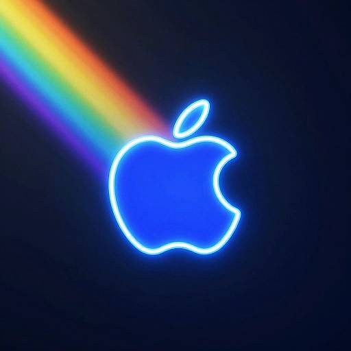 Neon Blue Apple Rainbow Light Beam