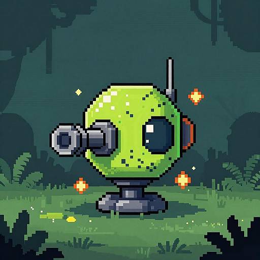 Retro 2D Alien Defense Pod