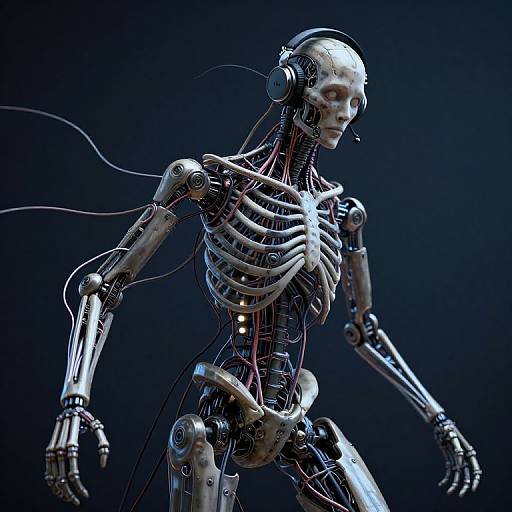 Intricate Biomechanical Robot in Beksiński Style