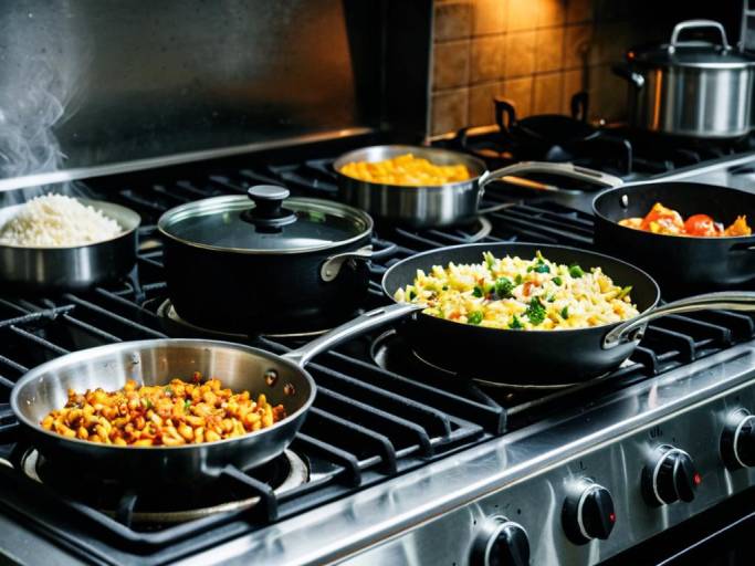Vibrant Cooking Scene Wallpaper for Kitchens