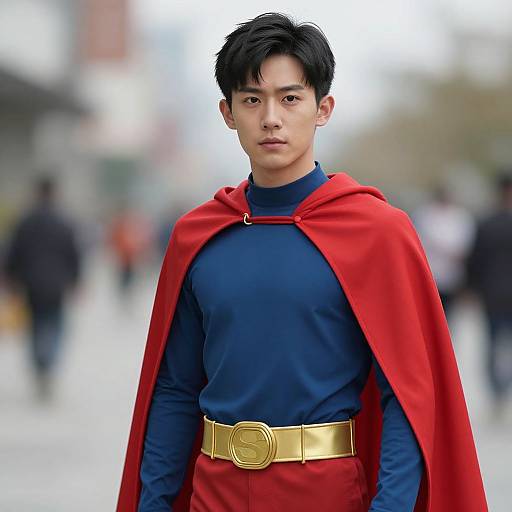 Realistic Classic Male Superhero Pose