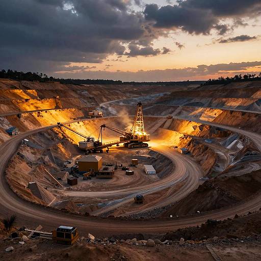 Dusk at AngloGold Mining Operation