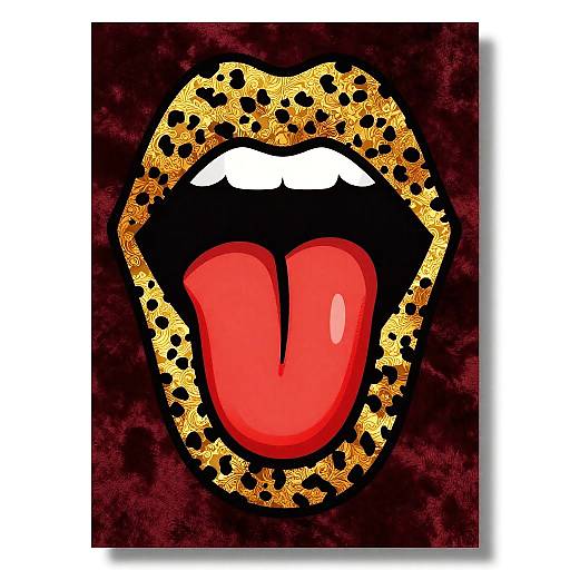 Gold Leopard Lips Pop Art Poster