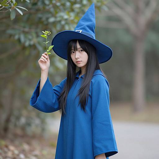 Blue Bell Witch Costume Outdoors