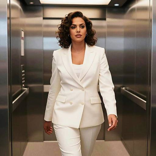Confident Executive in White Power Suit