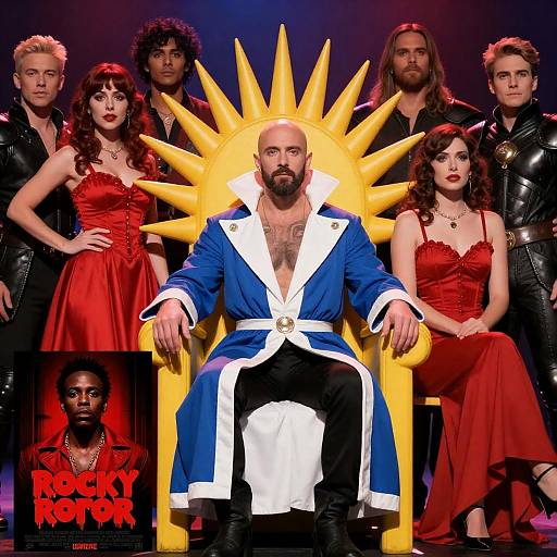 Rocky Horror Cast on Spiky Throne