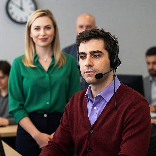 Office Meeting Scene with Colorful Attire