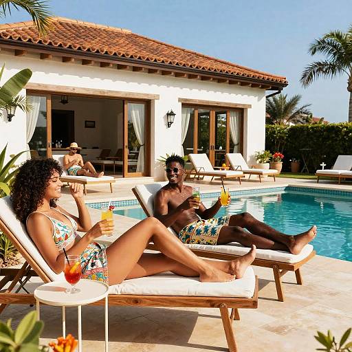 Interracial Pool Party at Luxury Villa